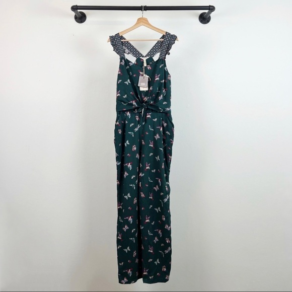 NWT Matilda Jane Evergreen Dream Floral Ruffle Tie Front Jumpsuit - Picture 4 of 6